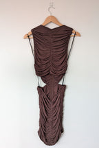 Venroy Cut Out Jersey Mini Dress in Dark Cacao Size M BNWT RRP $220