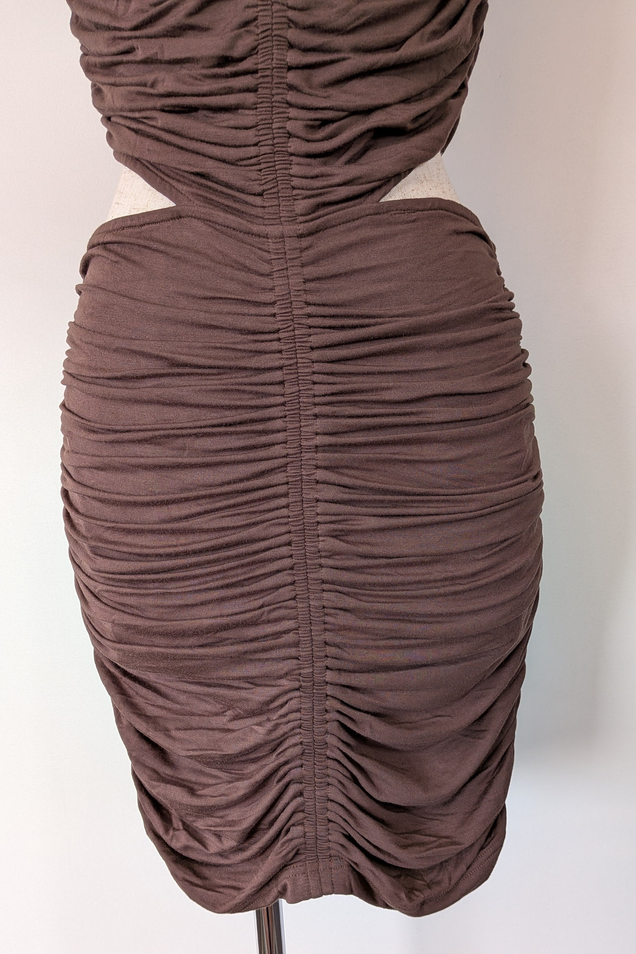 Venroy Cut Out Jersey Mini Dress in Dark Cacao Size M BNWT RRP $220