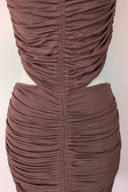 Venroy Cut Out Jersey Mini Dress in Dark Cacao Size M BNWT RRP $220