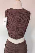 Venroy Cut Out Jersey Mini Dress in Dark Cacao Size M BNWT RRP $220