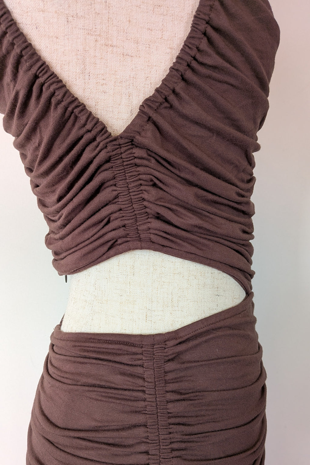 Venroy Cut Out Jersey Mini Dress in Dark Cacao Size M BNWT RRP $220