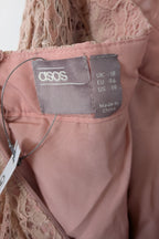 ASOS Lace Midi Dress with Pinny Bodice in Soft Blush Size 18 BNWT RRP $145