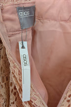 ASOS Lace Midi Dress with Pinny Bodice in Soft Blush Size 18 BNWT RRP $145