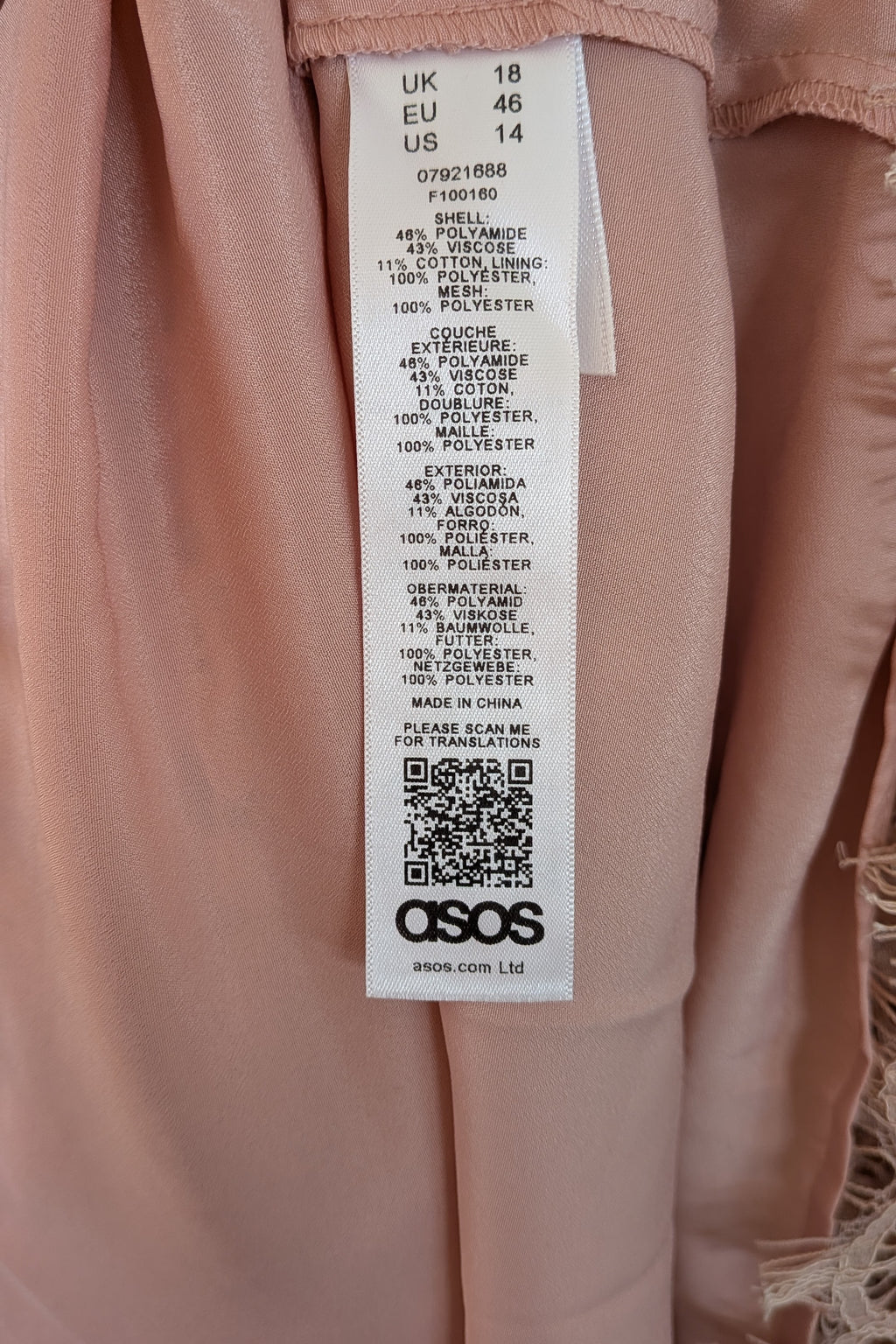 ASOS Lace Midi Dress with Pinny Bodice in Soft Blush Size 18 BNWT RRP $145