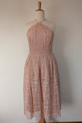 ASOS Lace Midi Dress with Pinny Bodice in Soft Blush Size 18 BNWT RRP $145