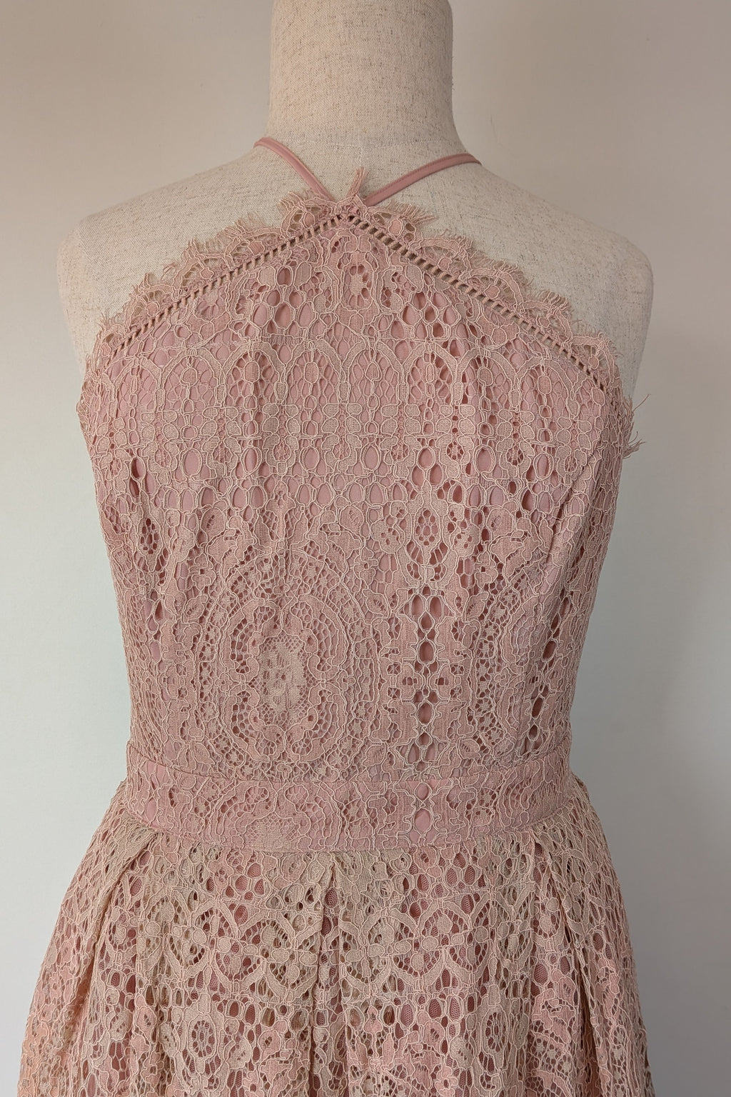 ASOS Lace Midi Dress with Pinny Bodice in Soft Blush Size 18 BNWT RRP $145