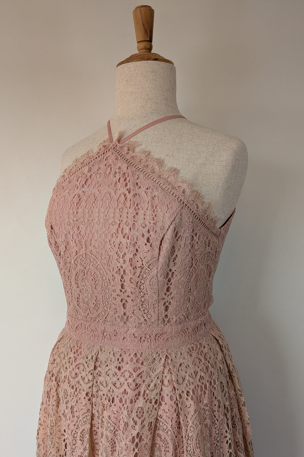 ASOS Lace Midi Dress with Pinny Bodice in Soft Blush Size 18 BNWT RRP $145