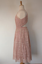 ASOS Lace Midi Dress with Pinny Bodice in Soft Blush Size 18 BNWT RRP $145