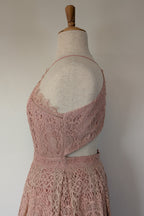 ASOS Lace Midi Dress with Pinny Bodice in Soft Blush Size 18 BNWT RRP $145