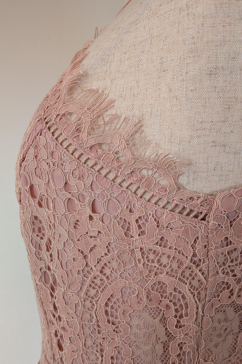 ASOS Lace Midi Dress with Pinny Bodice in Soft Blush Size 18 BNWT RRP $145