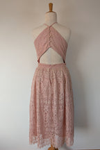 ASOS Lace Midi Dress with Pinny Bodice in Soft Blush Size 18 BNWT RRP $145