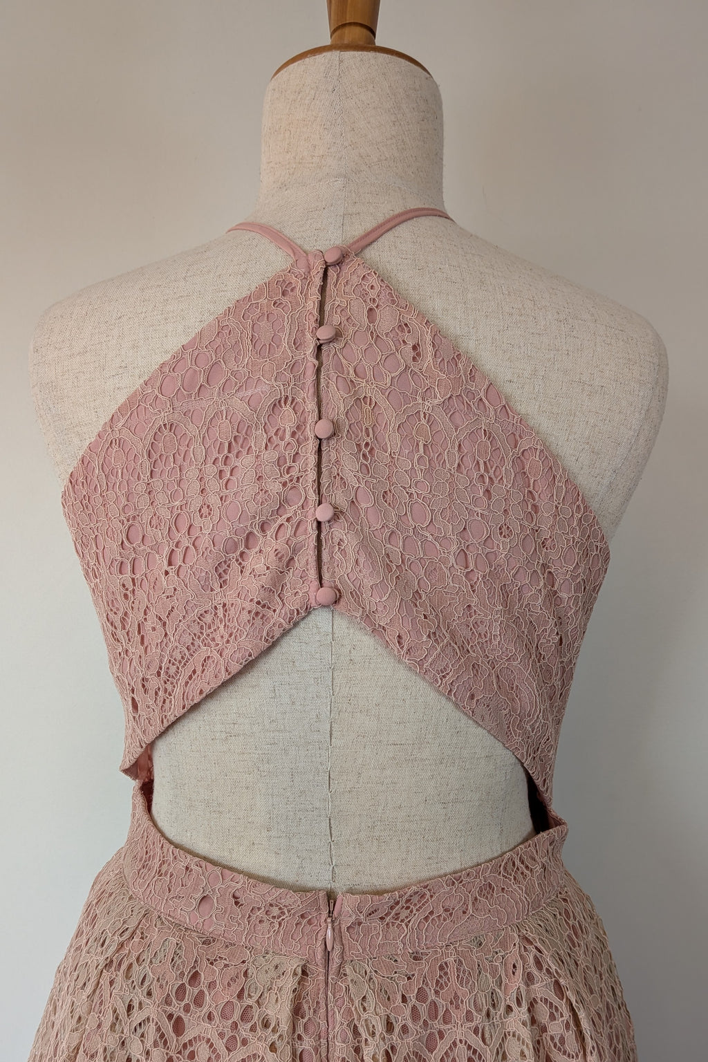 ASOS Lace Midi Dress with Pinny Bodice in Soft Blush Size 18 BNWT RRP $145