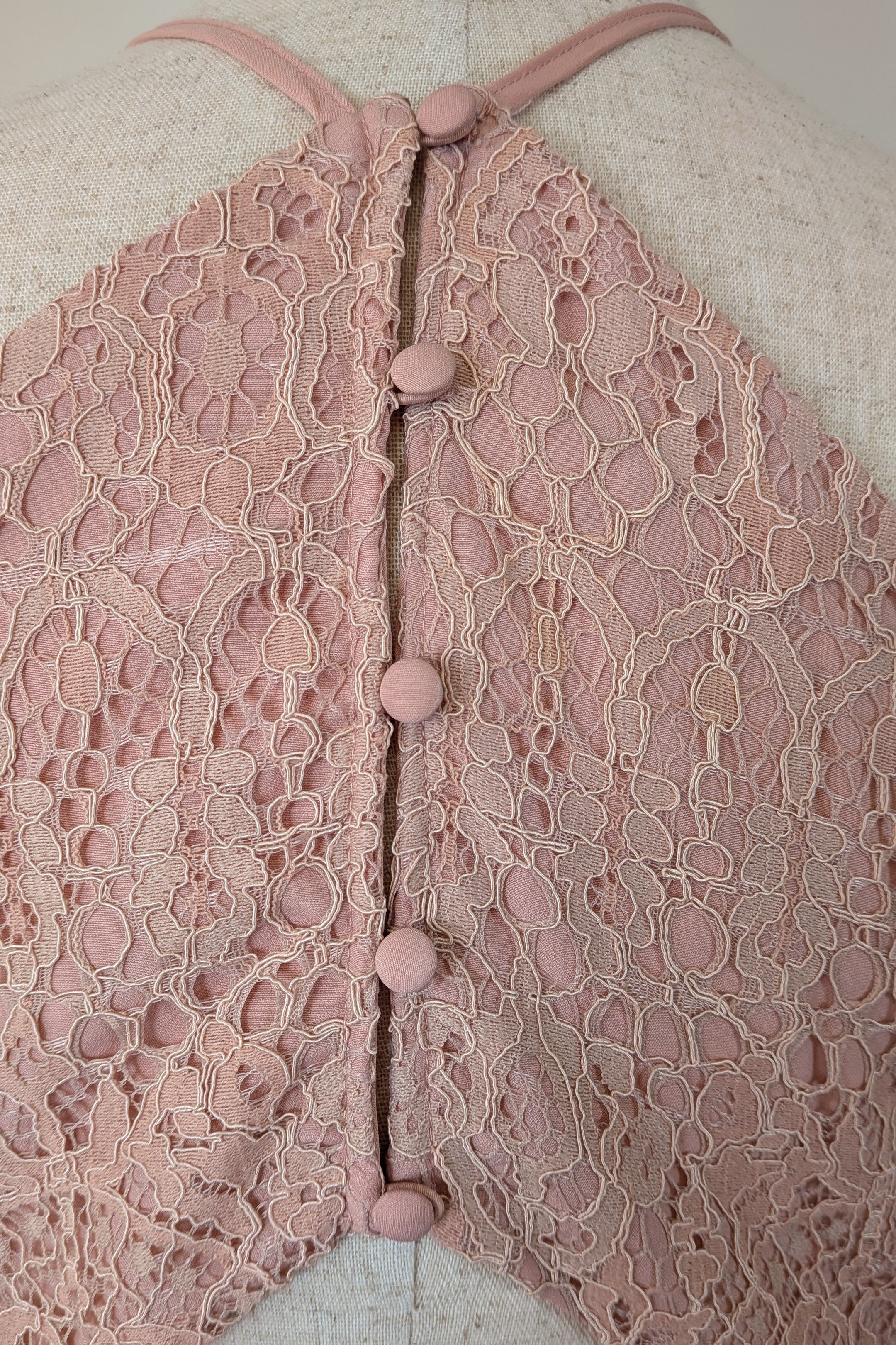 ASOS Lace Midi Dress with Pinny Bodice in Soft Blush Size 18 BNWT RRP $145