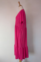 Jövie the Label Sienna Tiered Midi Dress in Fuchsia Pink Size 14 BNWT RRP $99.95