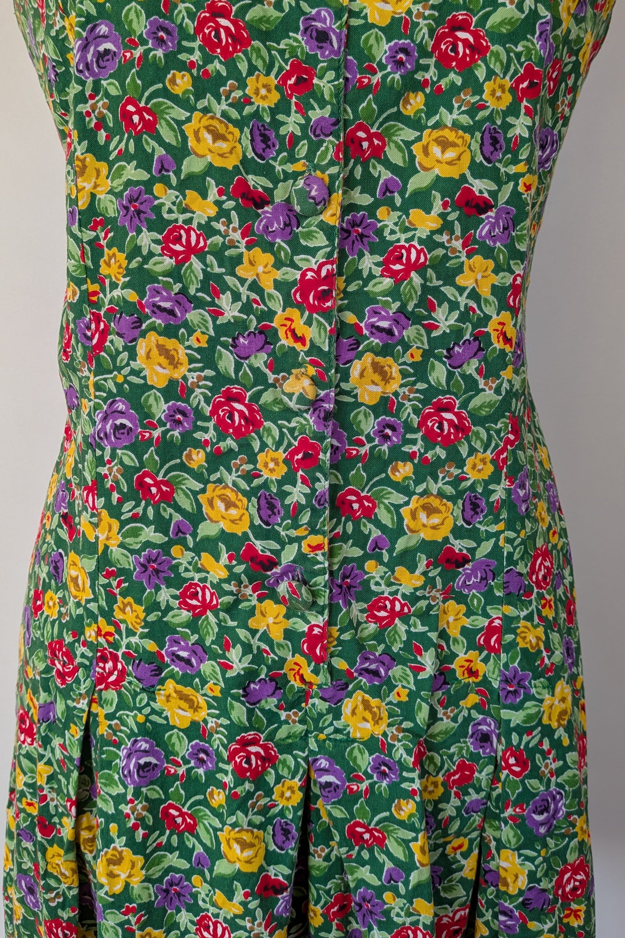 Vintage 80s Mariya Secret Skirt Floral Playsuit Size 8