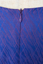 Vintage 90s A Dong Silk Bespoke Purple Jacquard Shift Dress Size M/L