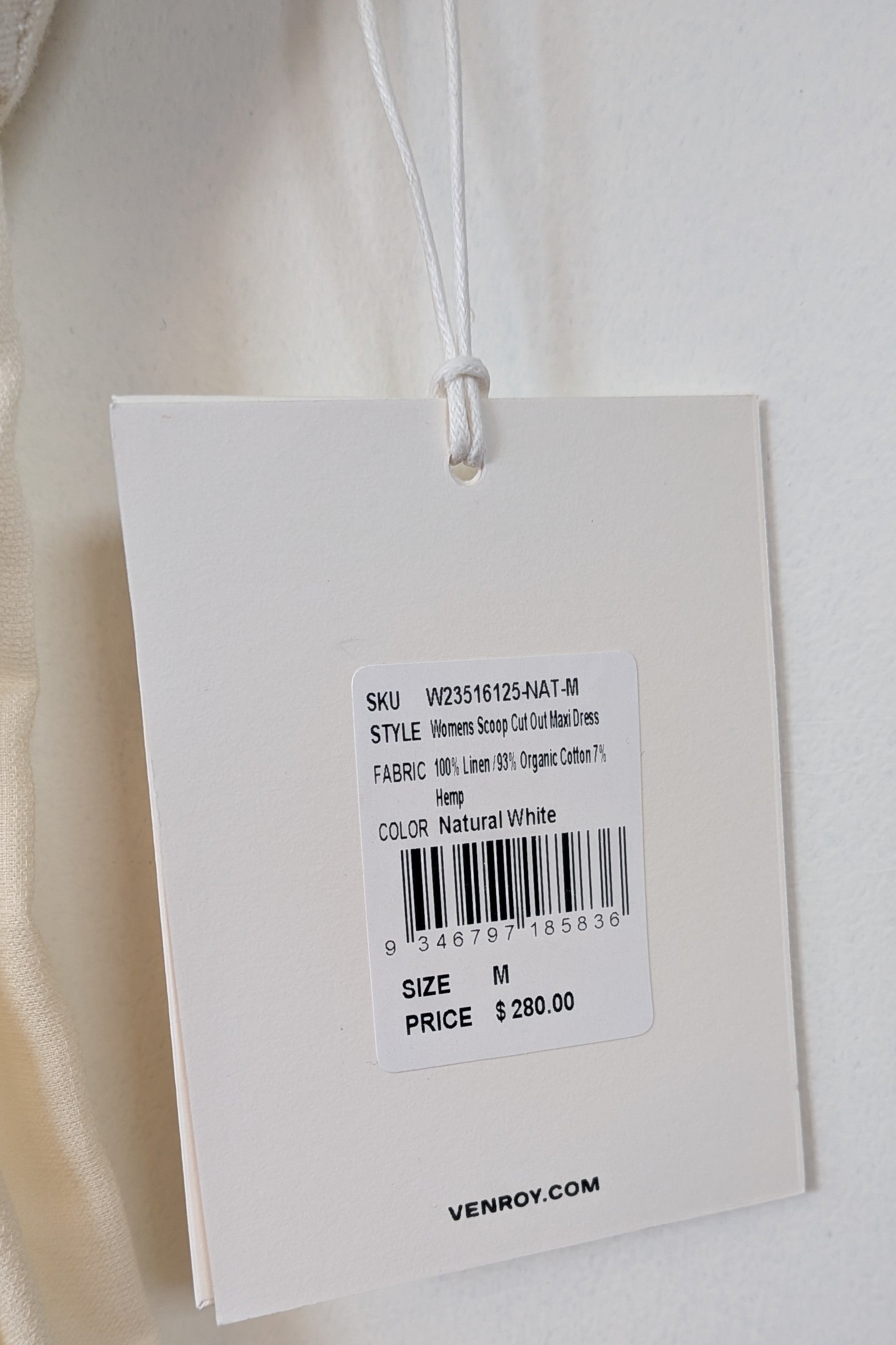 Venroy Scoop Cut Out Maxi Dress in Natural White Size M BNWT RRP $280