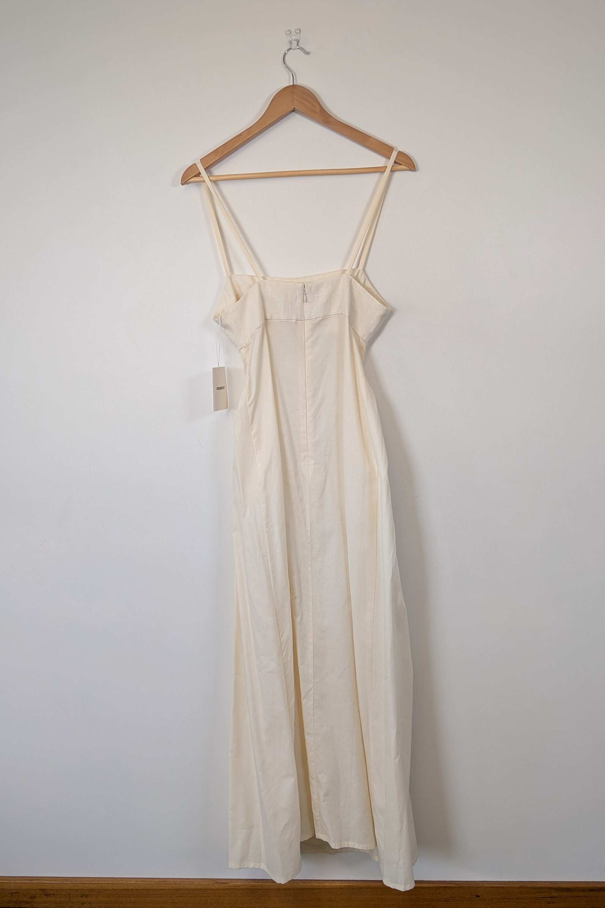 Venroy Scoop Cut Out Maxi Dress in Natural White Size M BNWT RRP $280