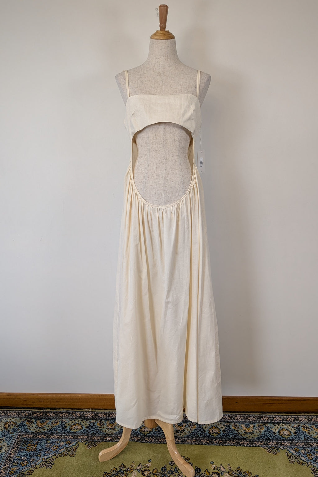 Venroy Scoop Cut Out Maxi Dress in Natural White Size M BNWT RRP $280