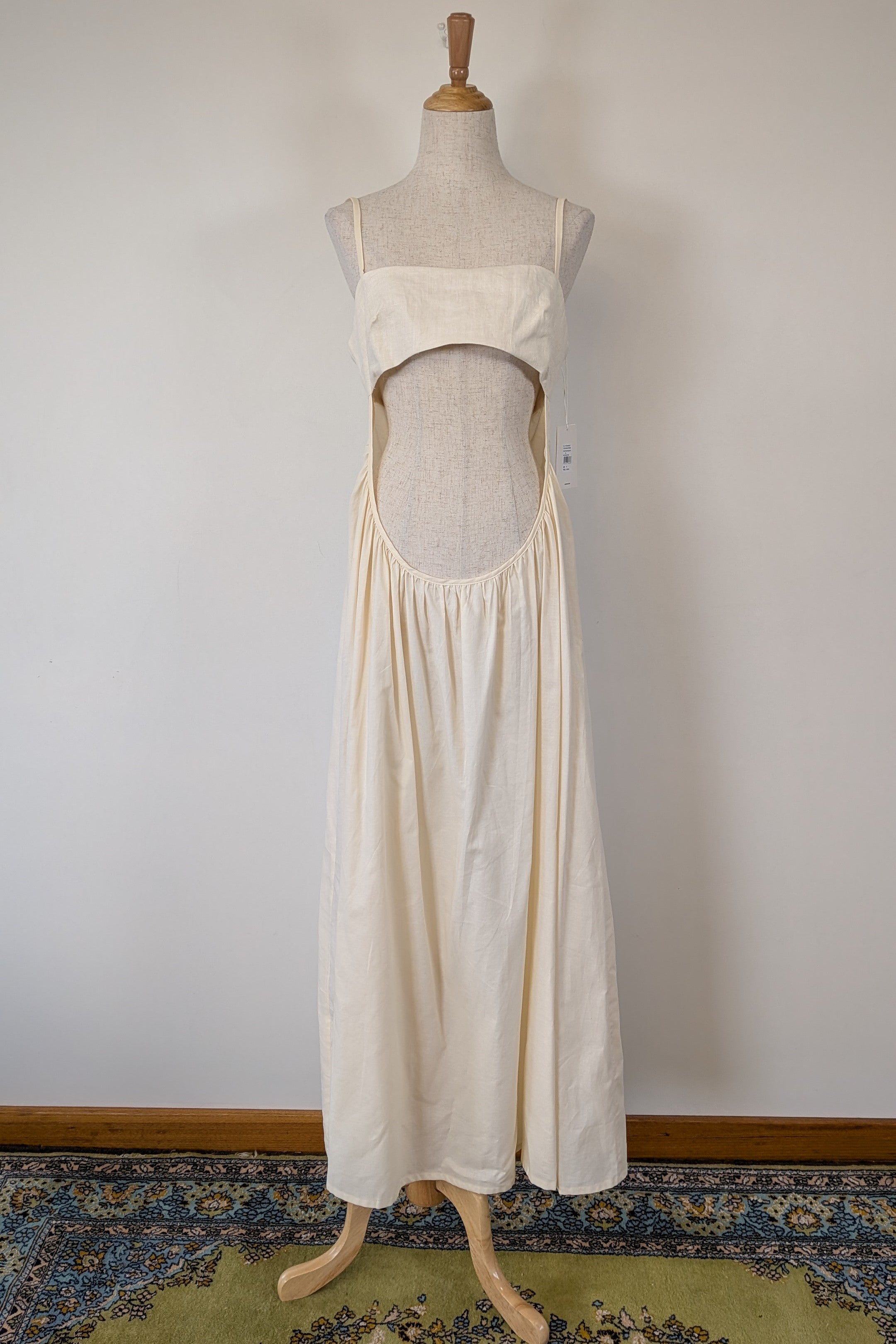 Venroy Scoop Cut Out Maxi Dress in Natural White Size M BNWT RRP $280