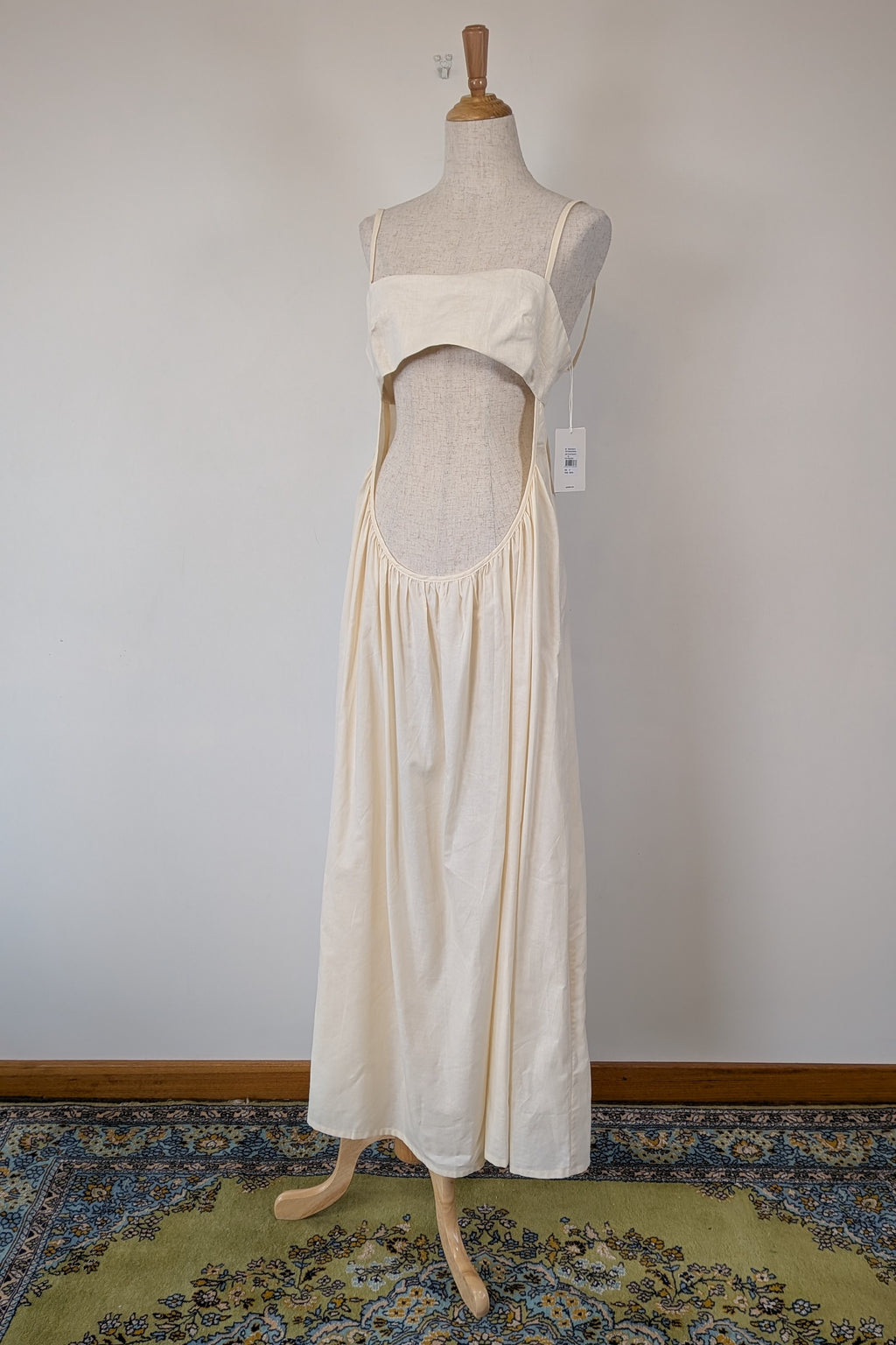 Venroy Scoop Cut Out Maxi Dress in Natural White Size M BNWT RRP $280