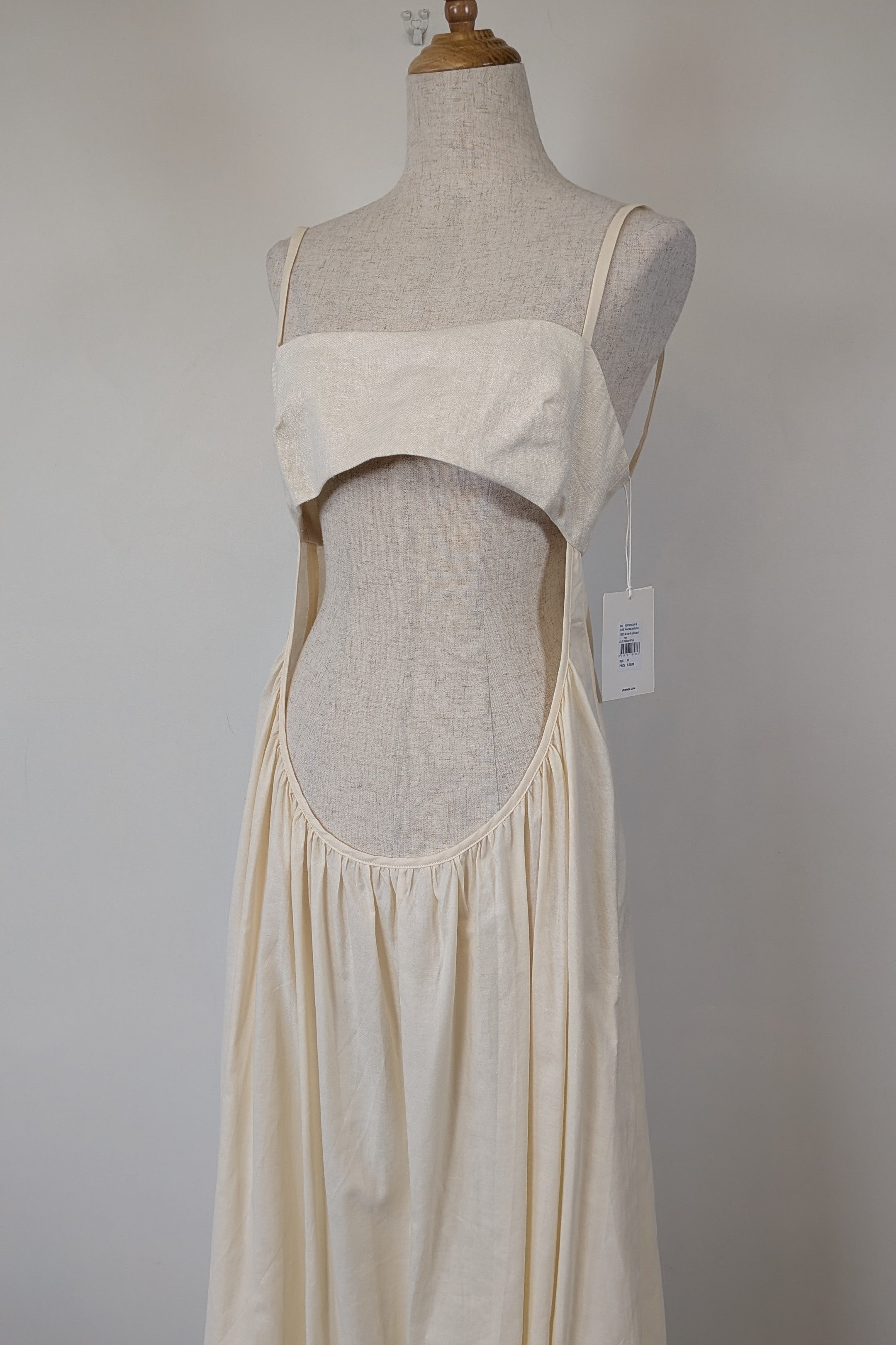 Venroy Scoop Cut Out Maxi Dress in Natural White Size M BNWT RRP $280