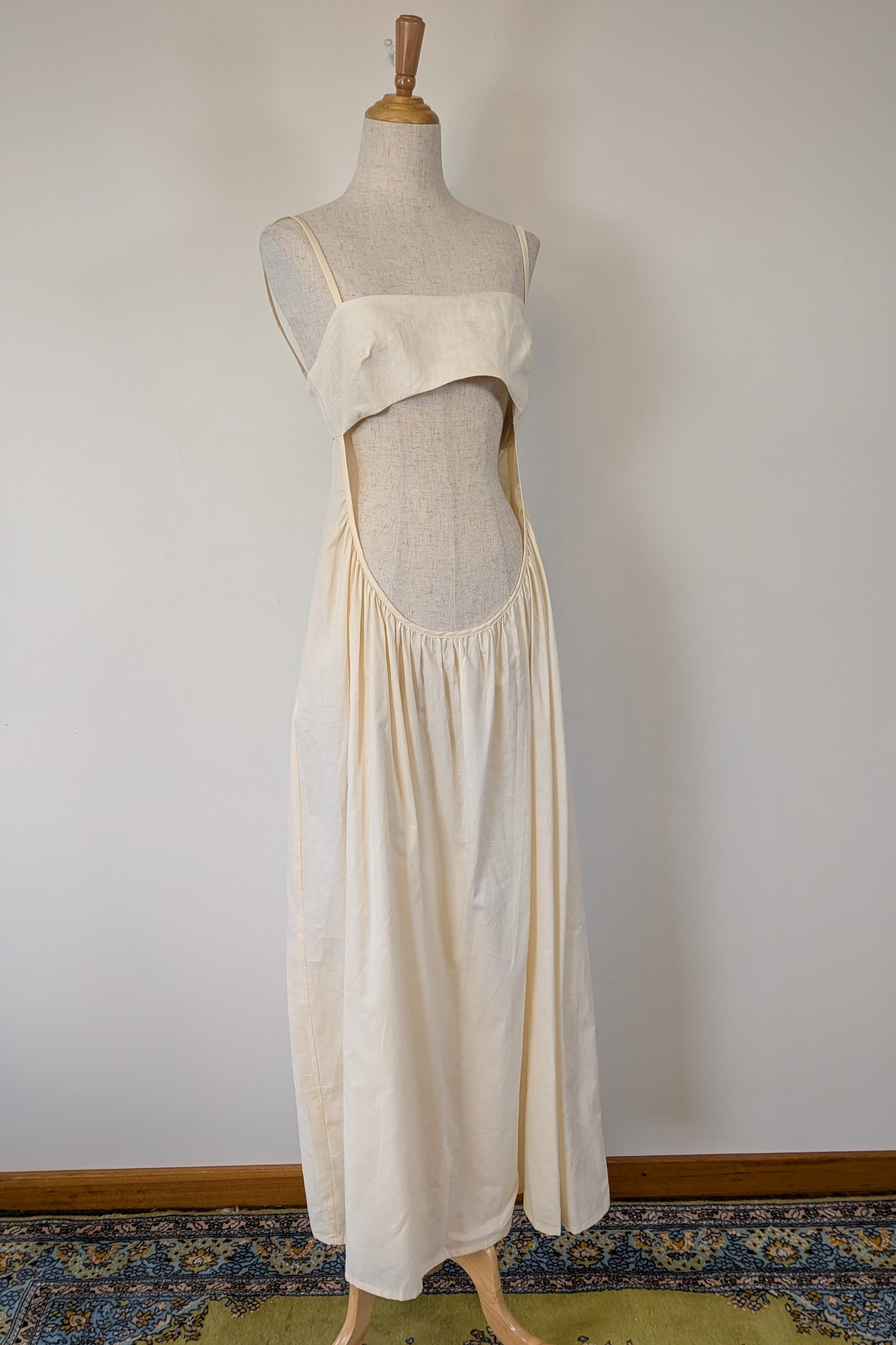 Venroy Scoop Cut Out Maxi Dress in Natural White Size M BNWT RRP $280