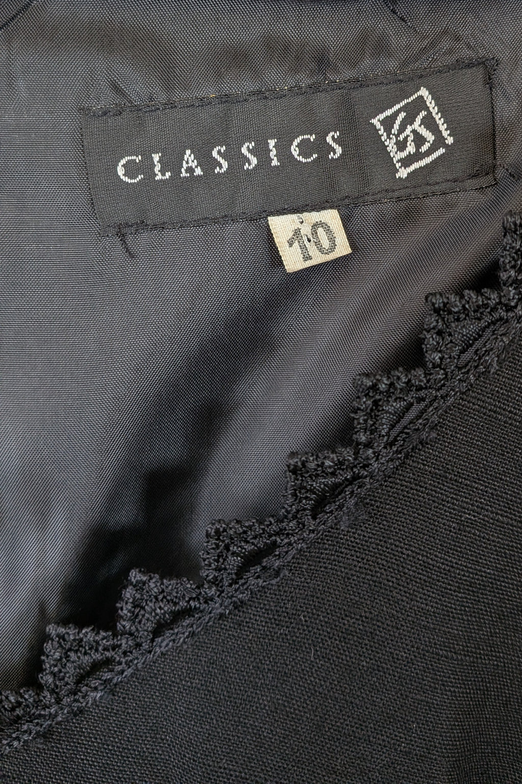 Vintage 90s Classics GS Black Linen Blend Coquette Shift Dress Size 10