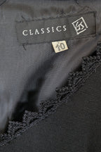 Vintage 90s Classics GS Black Linen Blend Coquette Shift Dress Size 10