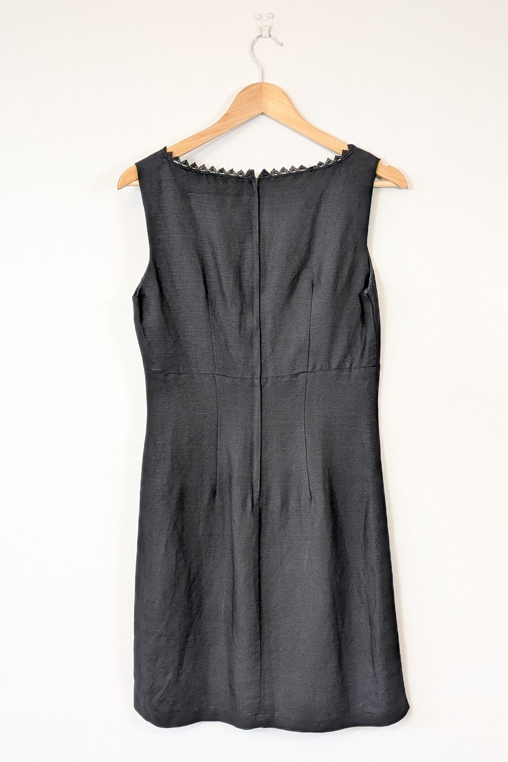 Vintage 90s Classics GS Black Linen Blend Coquette Shift Dress Size 10