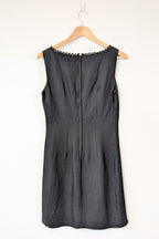 Vintage 90s Classics GS Black Linen Blend Coquette Shift Dress Size 10