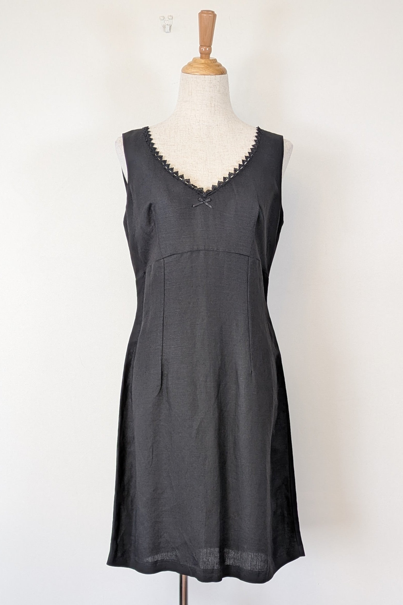Vintage 90s Classics GS Black Linen Blend Coquette Shift Dress | Made in Australia