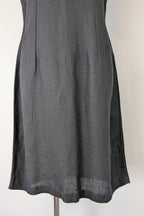 Vintage 90s Classics GS Black Linen Blend Coquette Shift Dress Size 10
