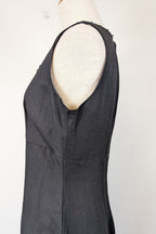Vintage 90s Classics GS Black Linen Blend Coquette Shift Dress Size 10