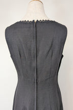 Vintage 90s Classics GS Black Linen Blend Coquette Shift Dress Size 10