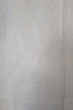 Belair Paris ROSE Grey Lambskin Leather & Knit Shift Mini Dress Size 8