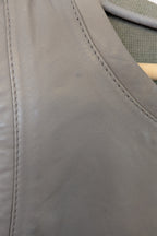 Belair Paris ROSE Grey Lambskin Leather & Knit Shift Mini Dress Size 8