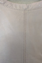 Belair Paris ROSE Grey Lambskin Leather & Knit Shift Mini Dress Size 8