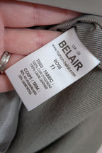 Belair Paris ROSE Grey Lambskin Leather & Knit Shift Mini Dress Size 8