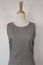 Belair Paris ROSE Grey Lambskin Leather & Knit Shift Mini Dress Size 8