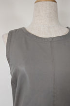 Belair Paris ROSE Grey Lambskin Leather & Knit Shift Mini Dress Size 8