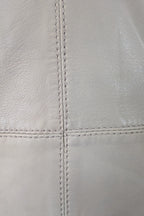 Belair Paris ROSE Grey Lambskin Leather & Knit Shift Mini Dress Size 8