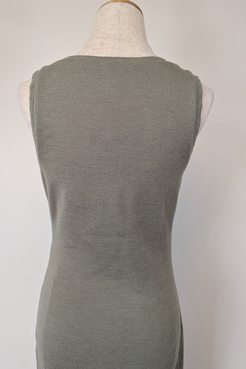 Belair Paris ROSE Grey Lambskin Leather & Knit Shift Mini Dress Size 8