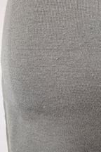 Belair Paris ROSE Grey Lambskin Leather & Knit Shift Mini Dress Size 8