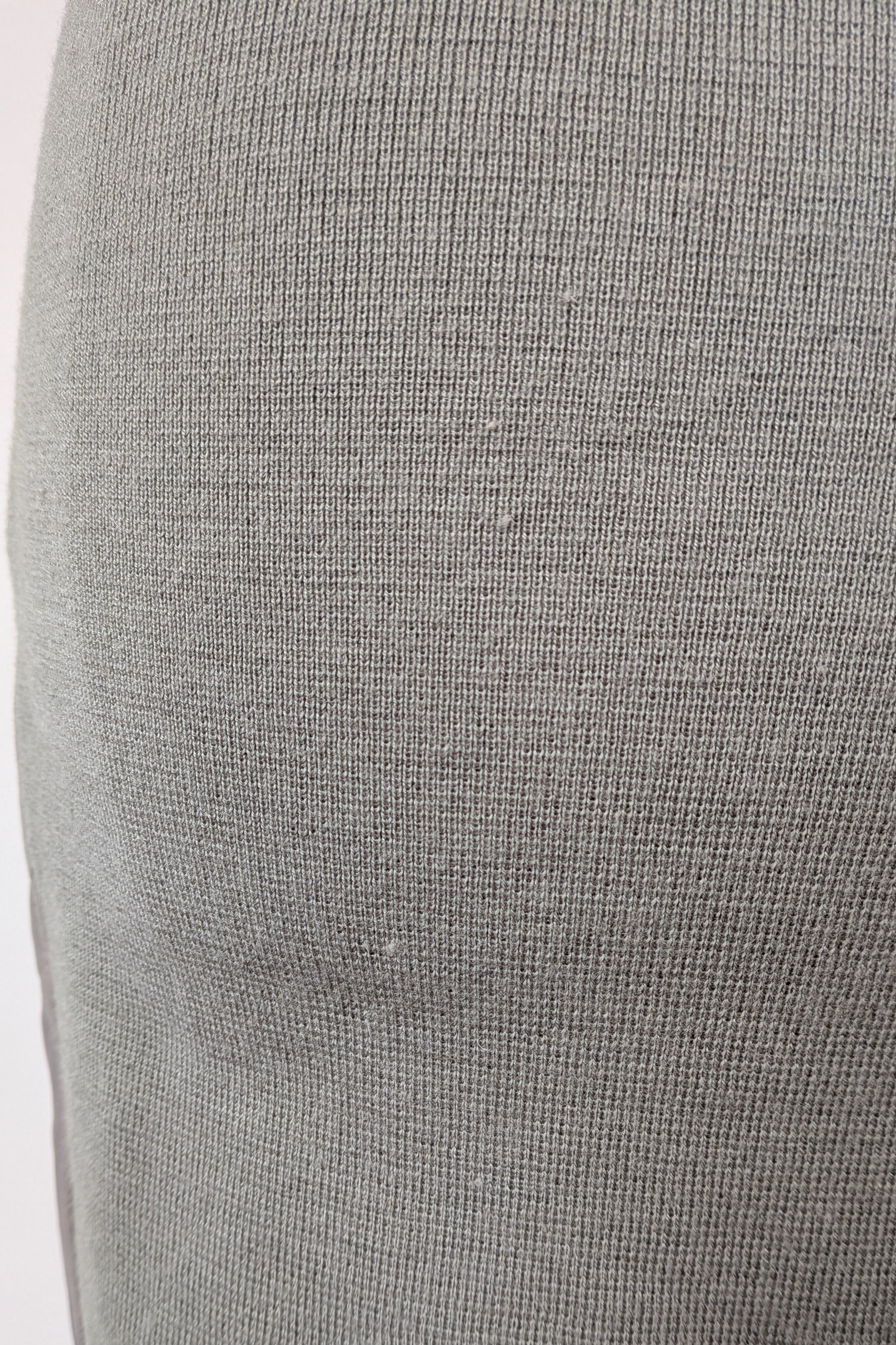 Belair Paris ROSE Grey Lambskin Leather & Knit Shift Mini Dress Size 8