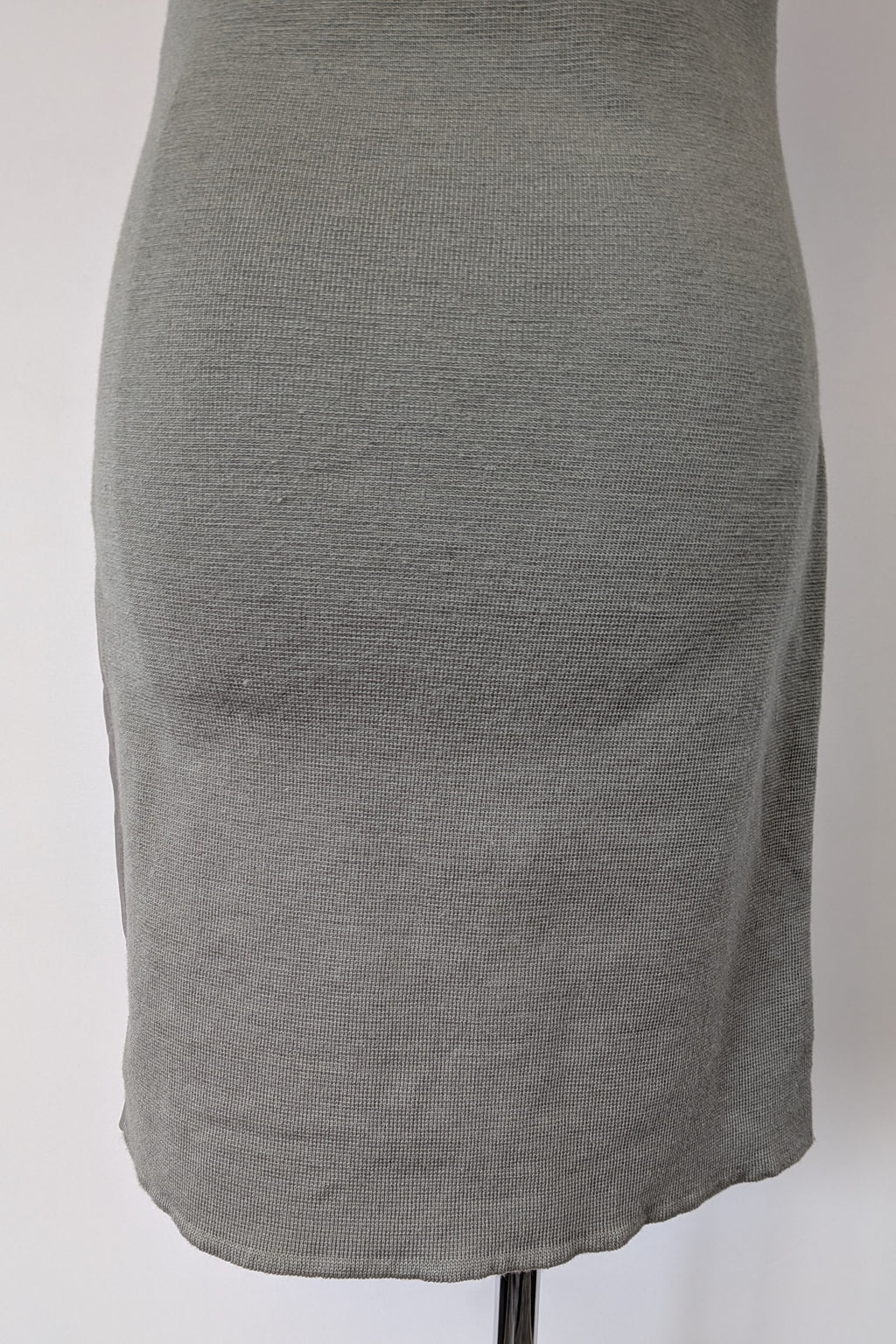 Belair Paris ROSE Grey Lambskin Leather & Knit Shift Mini Dress Size 8
