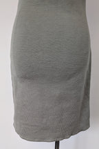 Belair Paris ROSE Grey Lambskin Leather & Knit Shift Mini Dress Size 8