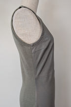 Belair Paris ROSE Grey Lambskin Leather & Knit Shift Mini Dress Size 8