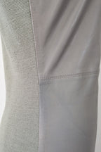 Belair Paris ROSE Grey Lambskin Leather & Knit Shift Mini Dress Size 8