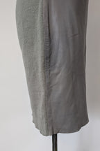 Belair Paris ROSE Grey Lambskin Leather & Knit Shift Mini Dress Size 8